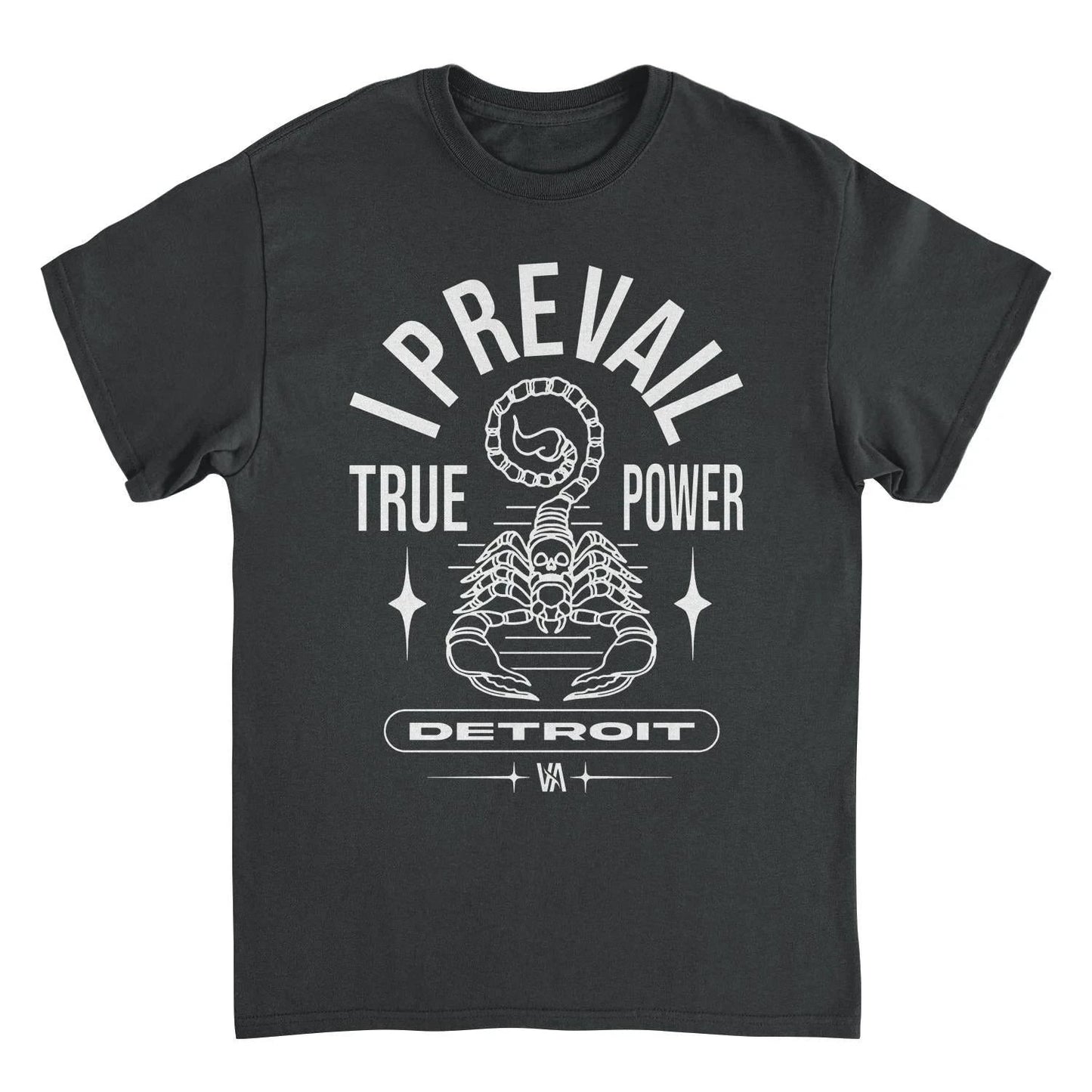 I Prevail scorpion True Power t shirt black Detroit metalcore band merch graphic tee front design
