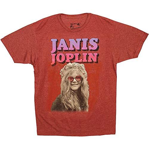 Janis Joplin portrait burgundy vintage band t-shirt with red sunglasses graphic