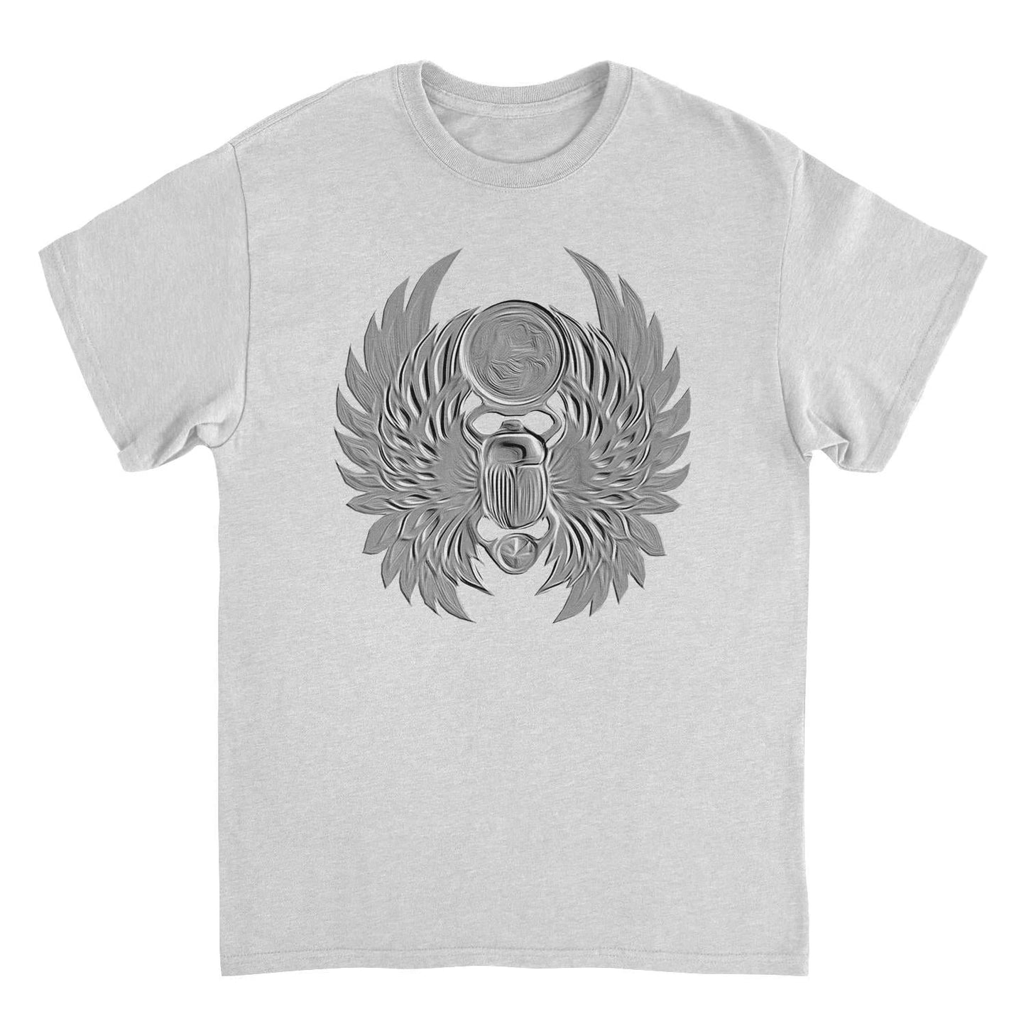 Journey emboss scarab logo t-shirt ash grey officially licensed classic rock band tee front view