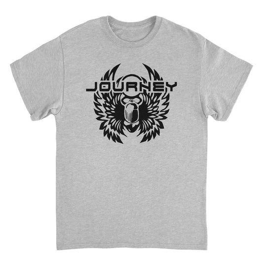 Journey scarab logo t shirt sport grey officially licensed classic rock band tee front design