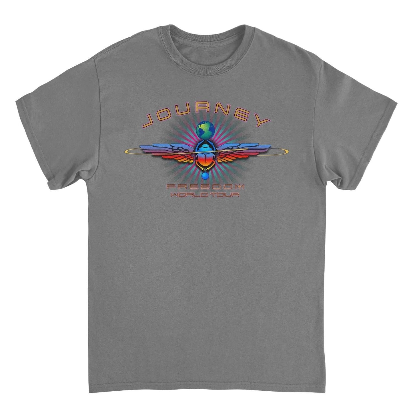 Journey scarab tour t shirt charcoal officially licensed Freedom World Tour band tee front design