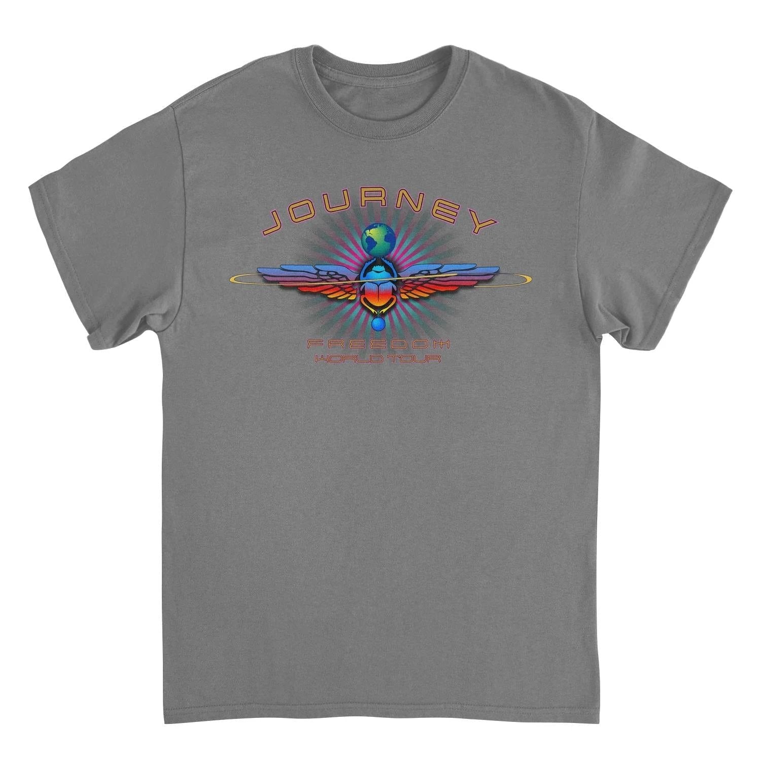 Journey scarab tour t shirt charcoal officially licensed Freedom World Tour band tee front design