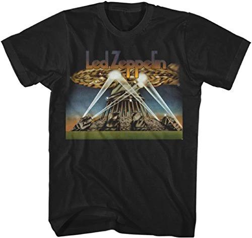 Men’s Led Zeppelin T-shirt featuring a retro spaceship graphic inspired by the band’s classic rock artwork.