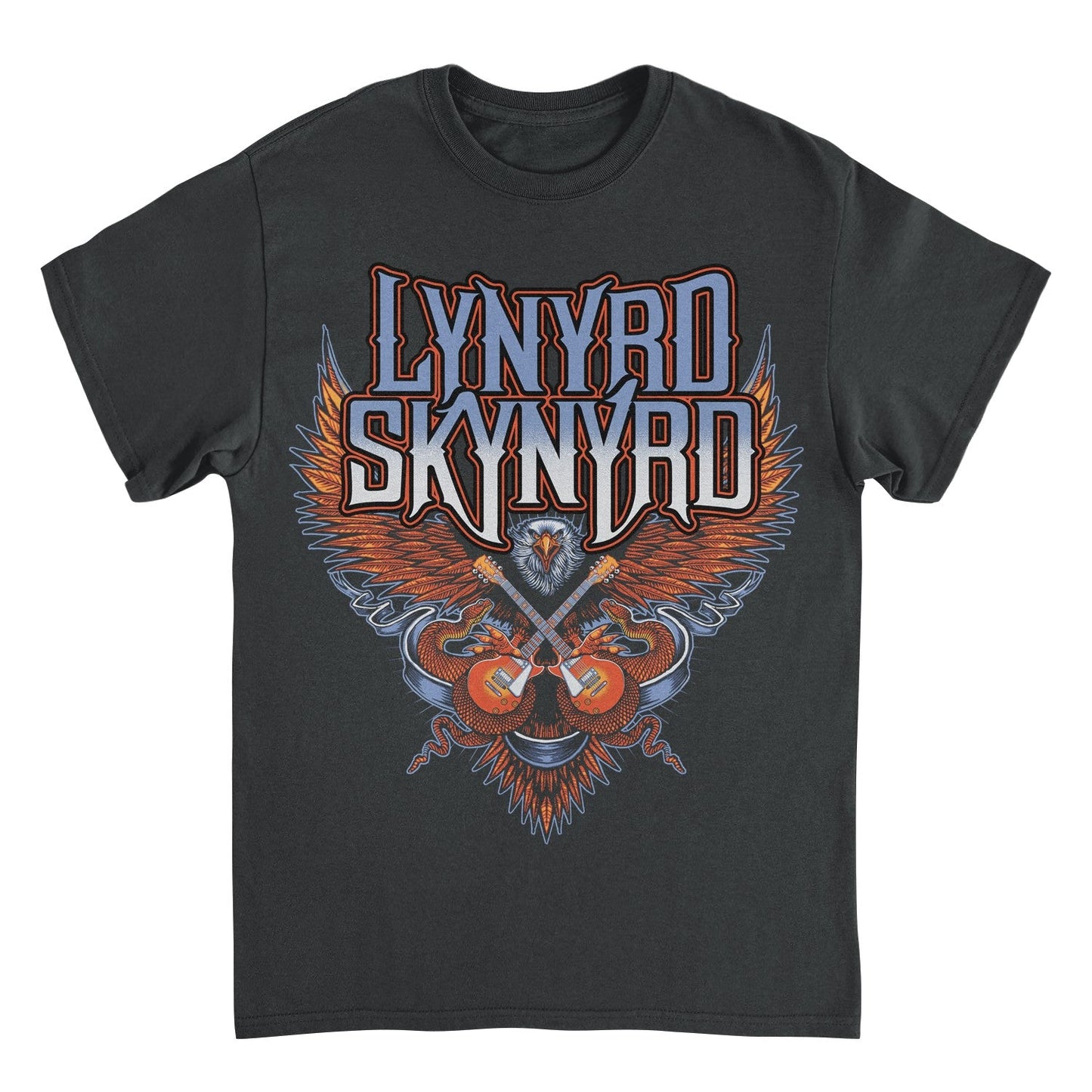 Lynyrd Skynyrd Eagle Guitar black t-shirt featuring eagle wings and crossed guitars southern rock artwork