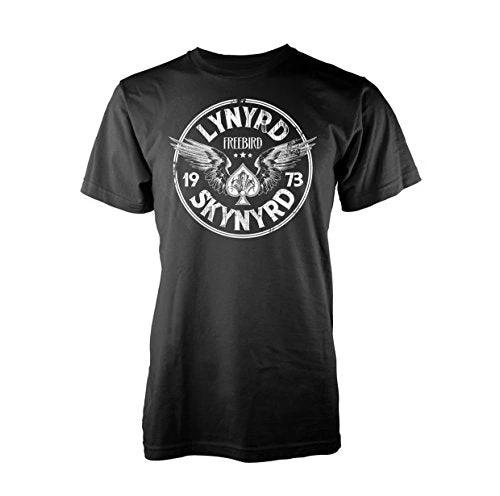 Lynyrd Skynyrd Free Bird 1973 black t shirt with vintage eagle circle logo design