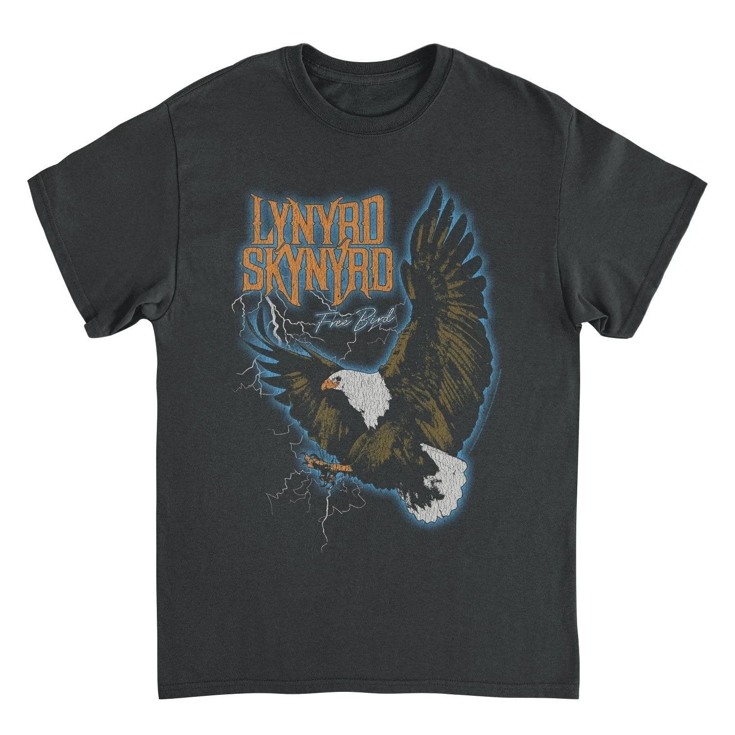 Lynyrd Skynyrd Free Bird lightning eagle black t-shirt vintage southern rock band tee