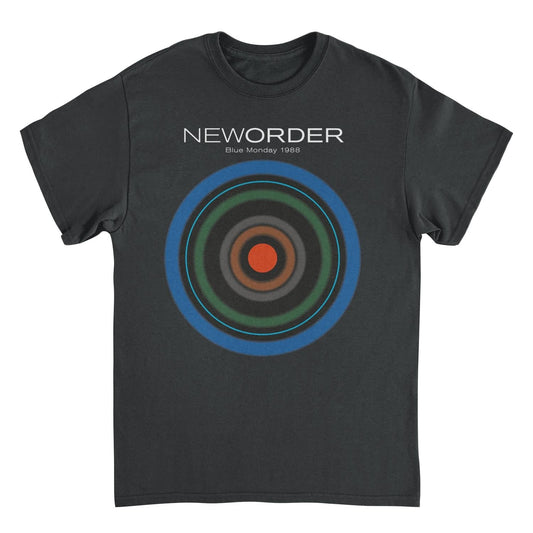 New Order Blue Monday t-shirt featuring iconic album-inspired design from classic synth-pop single