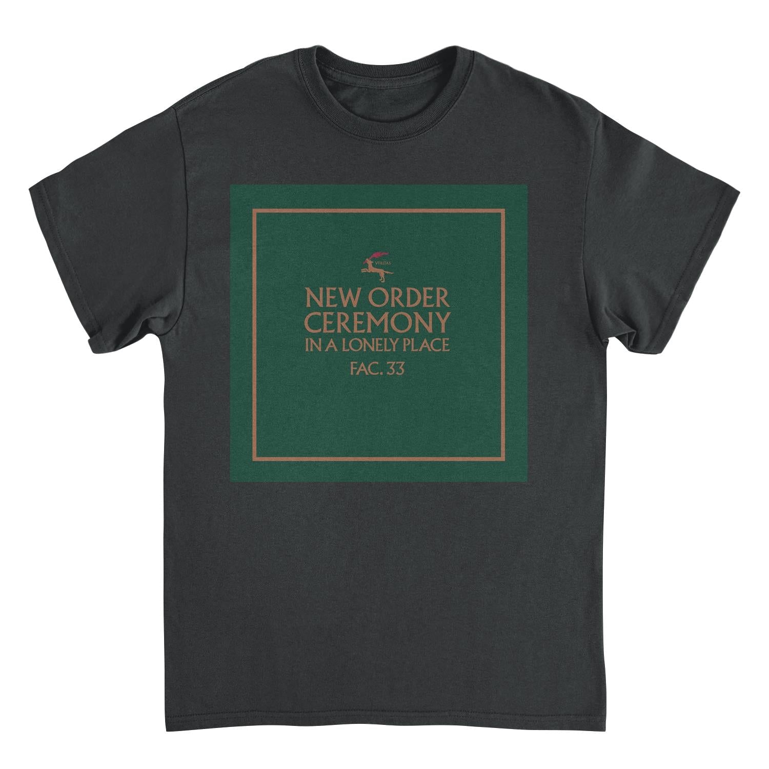 New Order Ceremony t-shirt featuring green cover artwork from the 1981 post-punk single In a Lonely Place