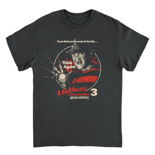 Nightmare on Elm Street Dream Warriors Freddy Krueger black t shirt with classic horror movie graphic design