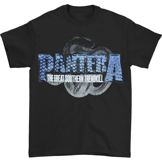 Officially licensed men’s Pantera T-shirt featuring a striking snake graphic inspired by The Great Southern Trendkill album.