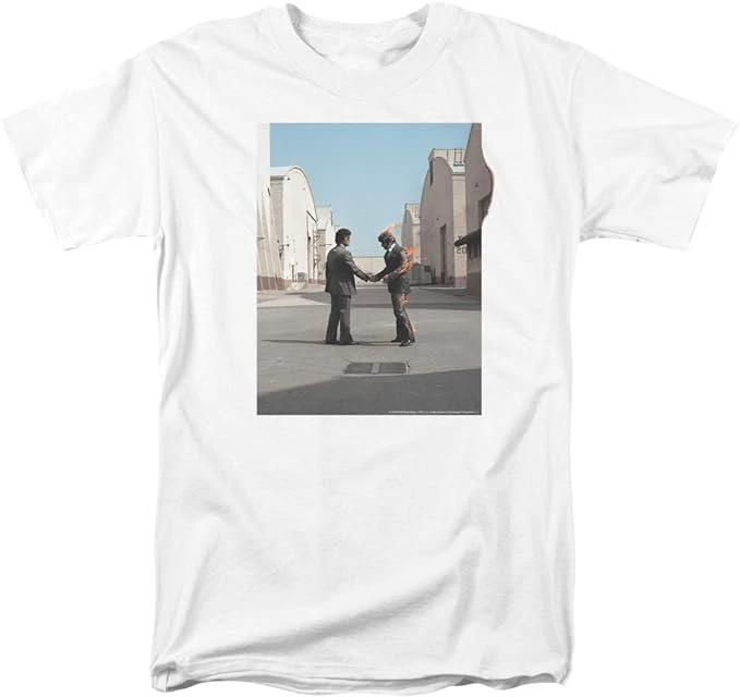 Pink Floyd Wish You Were Here t-shirt with album cover artwork on white shirt