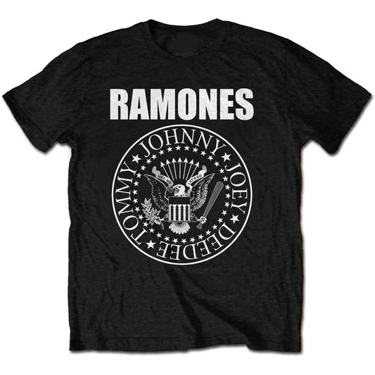Ramones Seal Hey Ho Let’s Go black punk rock band shirt featuring the iconic presidential seal logo and vintage CBGB-inspired graphic design