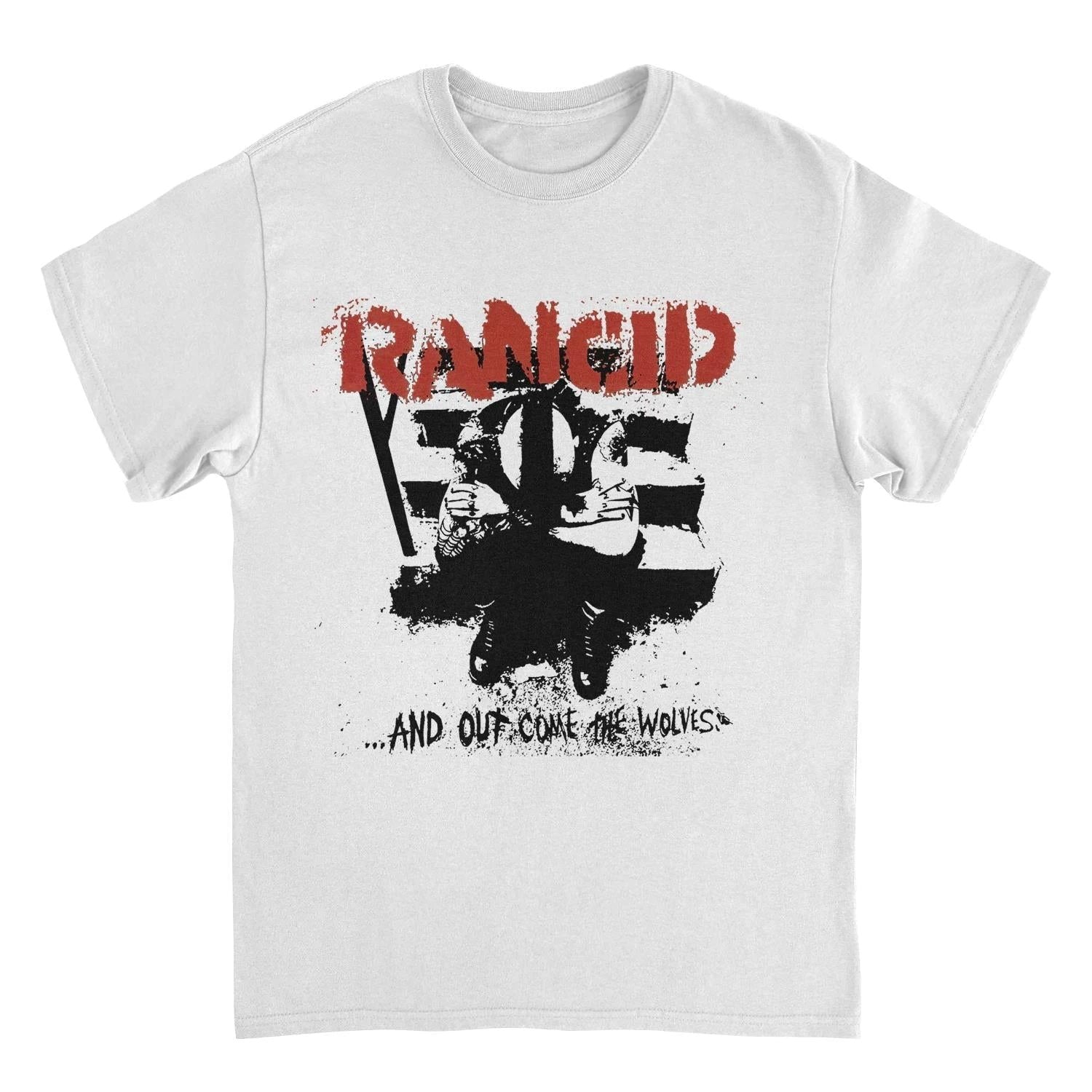 Rancid And Out Come the Wolves t shirt white punk rock band album artwork graphic tee official merch