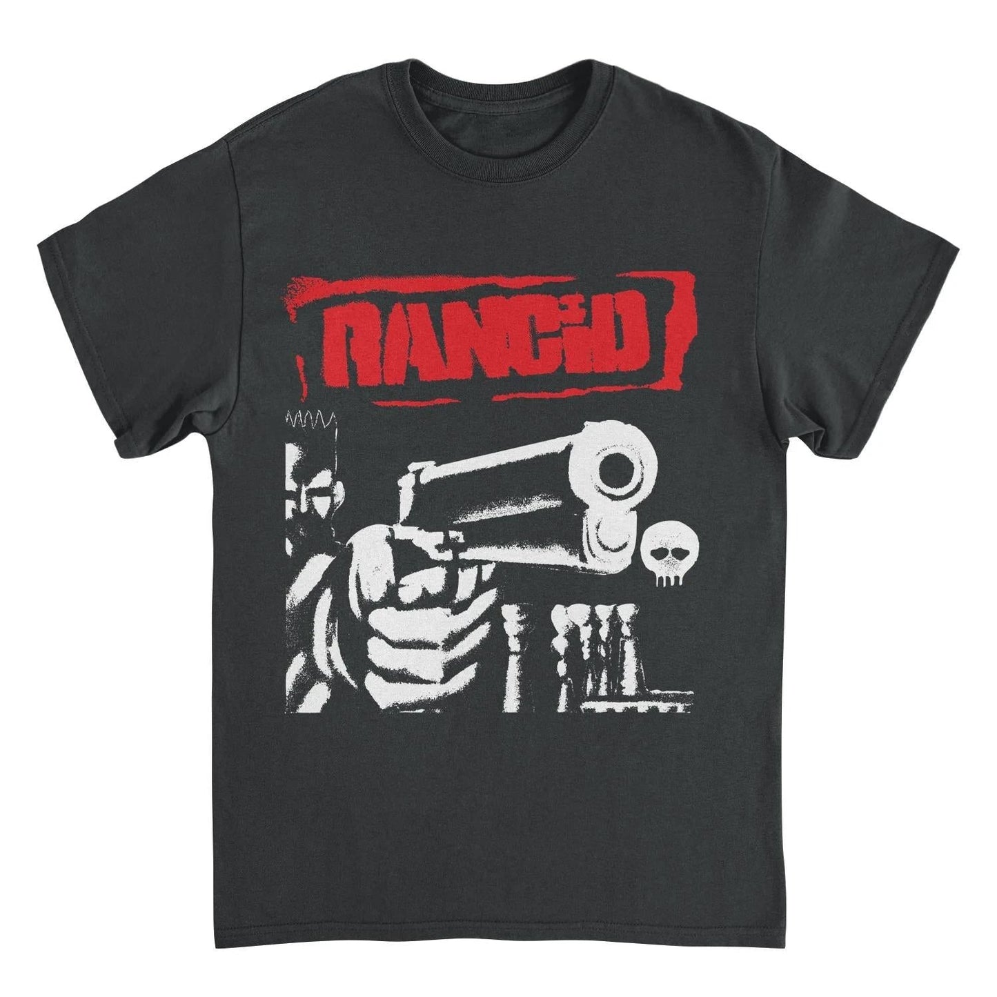 Rancid Big Gun graphic t shirt black punk band tee with bold logo design
