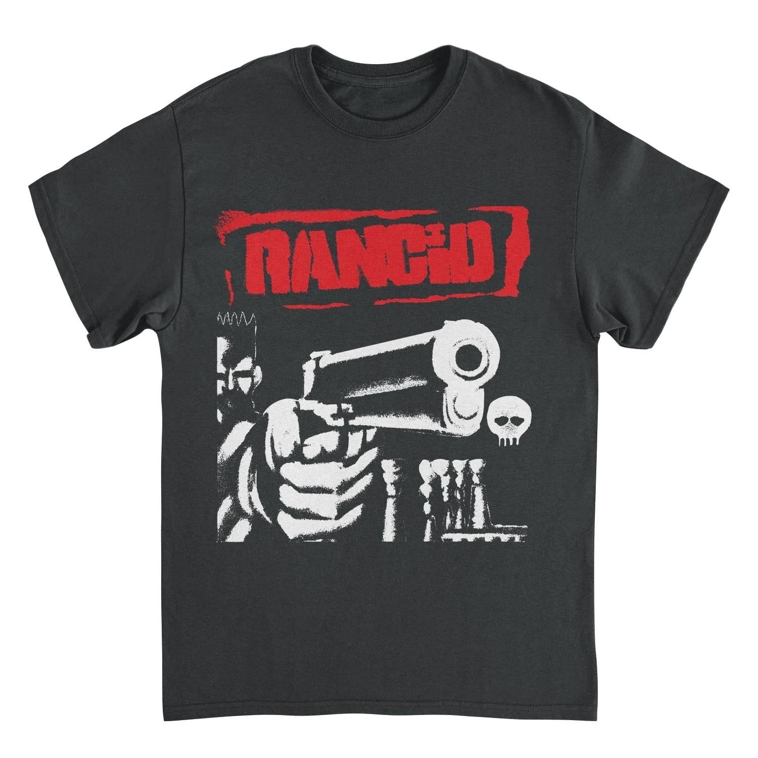 Rancid Big Gun graphic t shirt black punk band tee with bold logo design