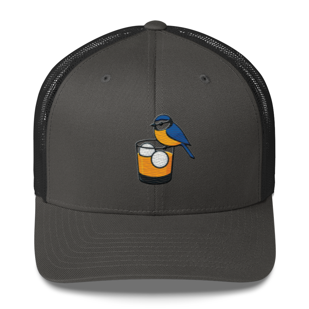 Birdie Juice Golf Hat – Trucker Cap for Golfers (Silver/Charcoal/Green)