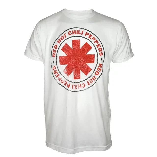 RHCP Red Hot Chili Peppers Asterisk Distressed Black Logo Mens T-shirt Officially Licensed by HandyShopping4U2