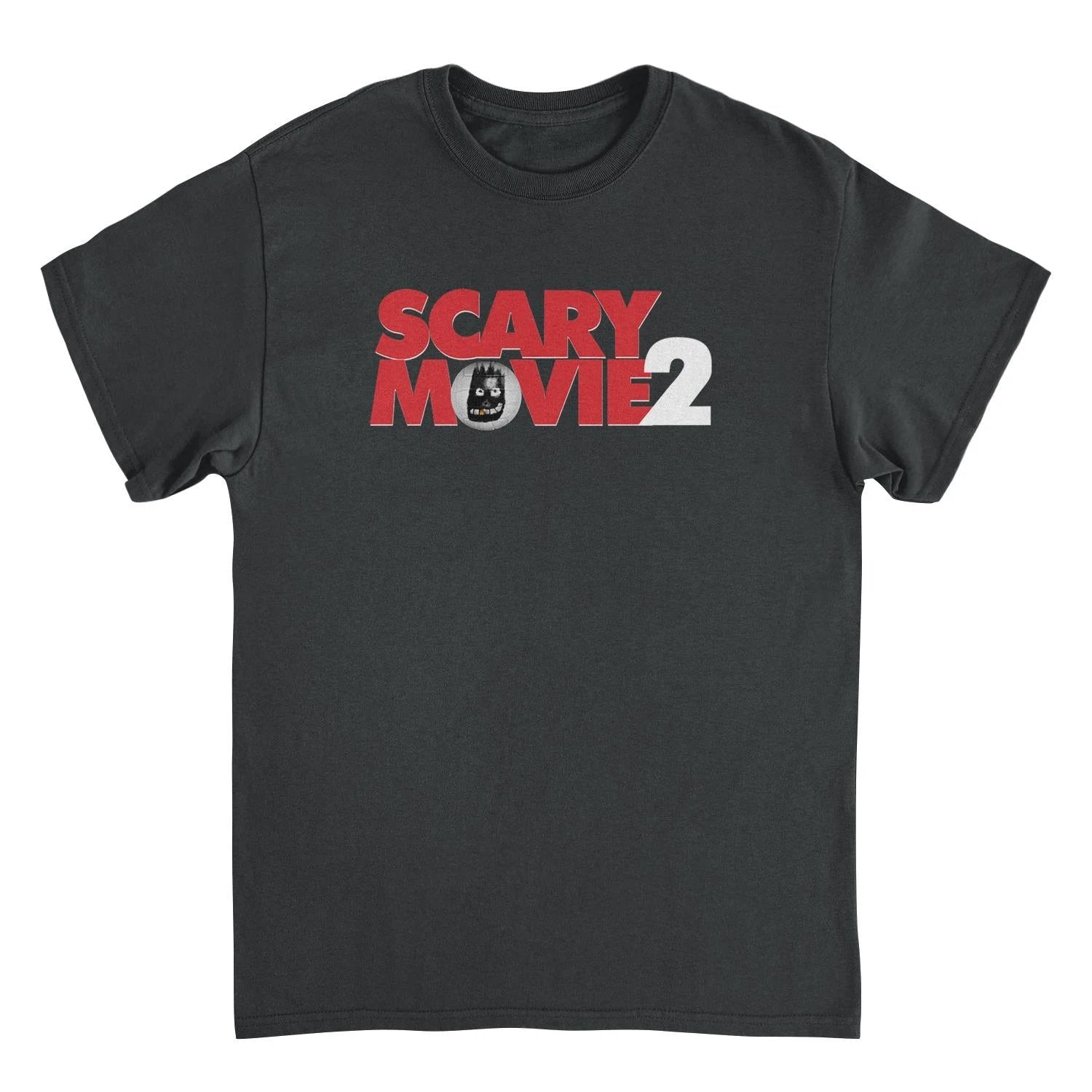 Scary Movie 2 Logo Black T-Shirt with red horror comedy movie graphic