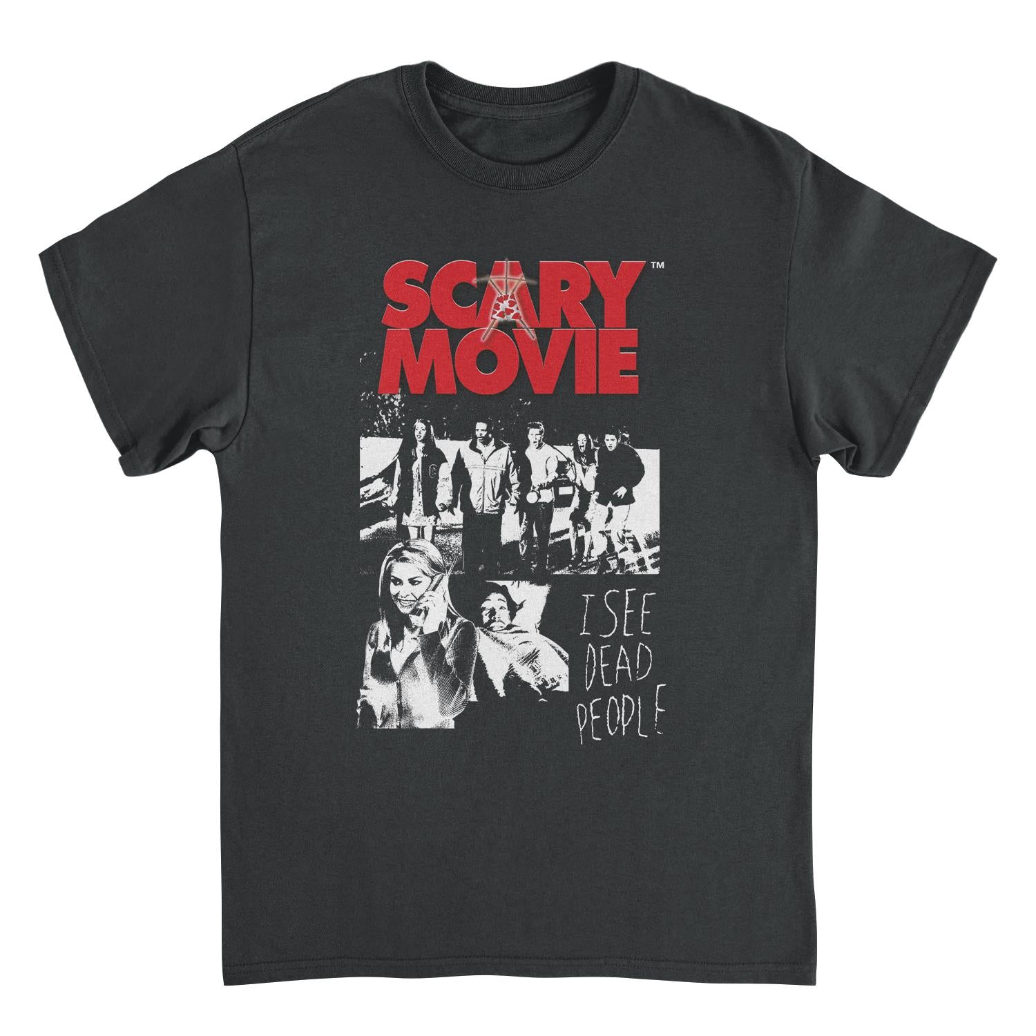 Scary Movie I See Dead People Black T-Shirt with horror comedy graphic design
