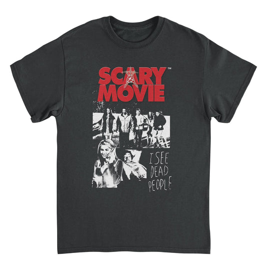 Scary Movie I See Dead People Black T-Shirt with horror comedy graphic design