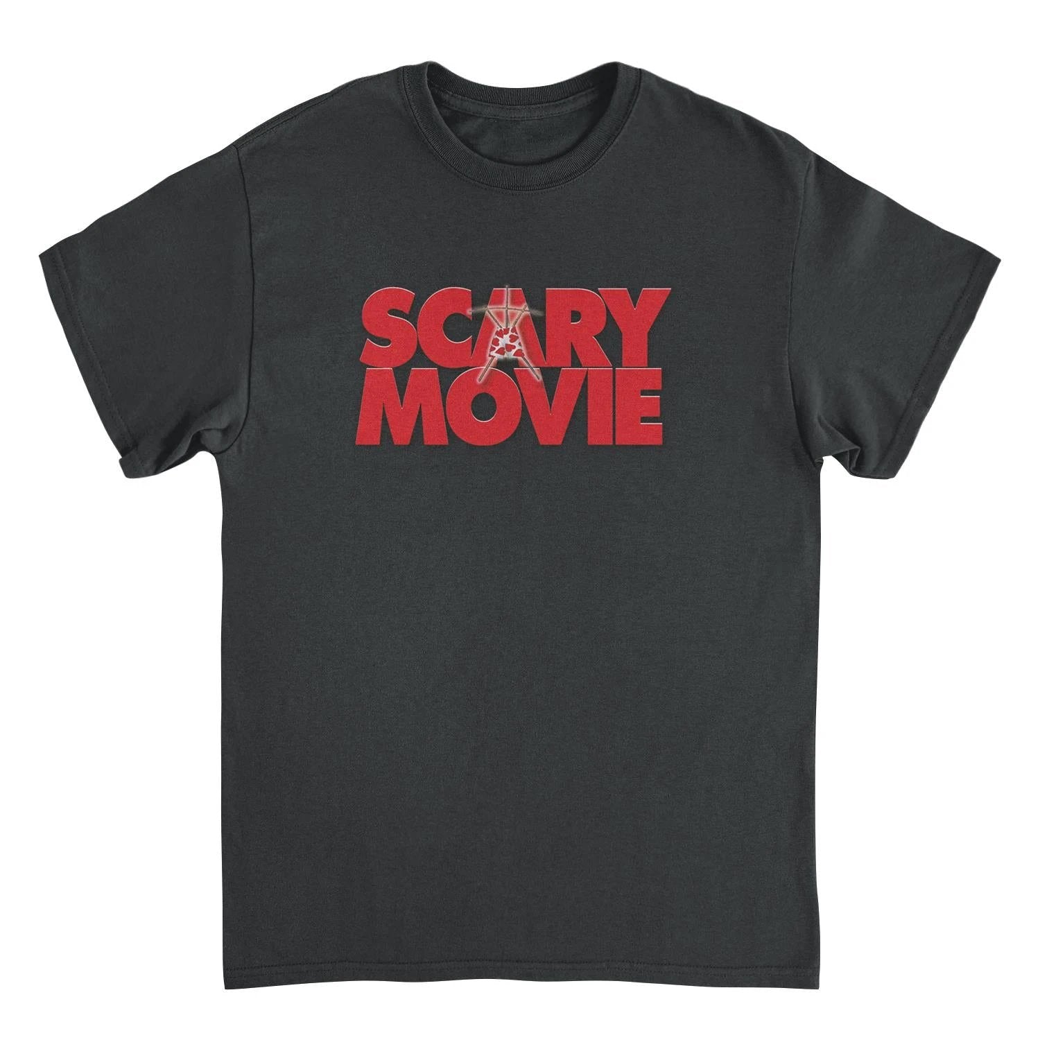Scary Movie Logo black t-shirt with bold red horror comedy graphic