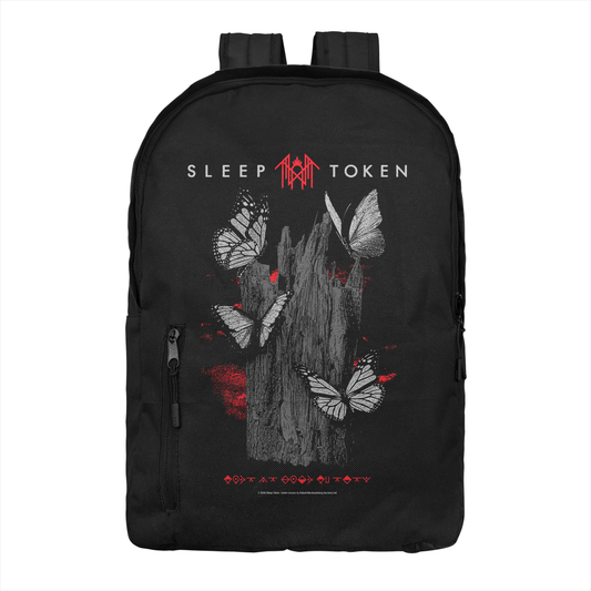 Sleep Token Butterflies backpack red black graphic band merch bag
