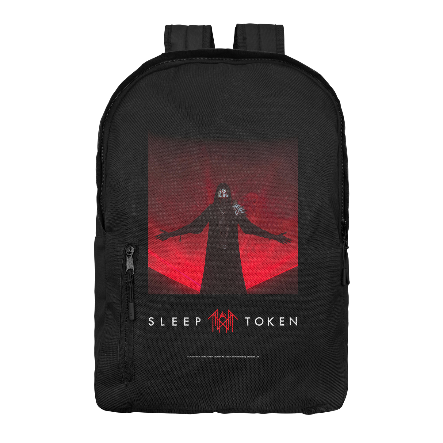 Sleep Token Red Light backpack with red silhouette design official band merch backpack