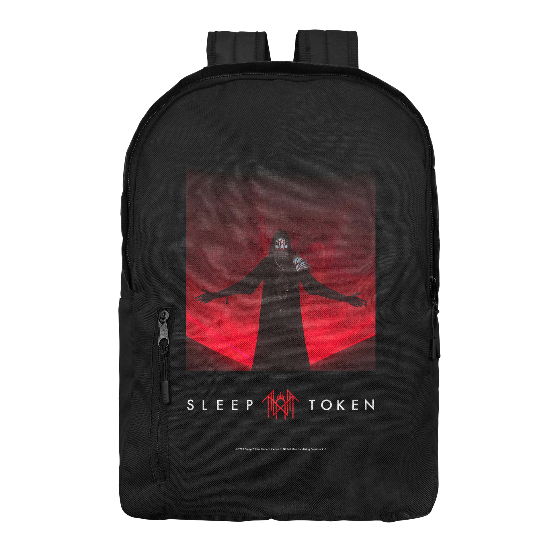 Sleep Token Red Light backpack with red silhouette design official band merch backpack