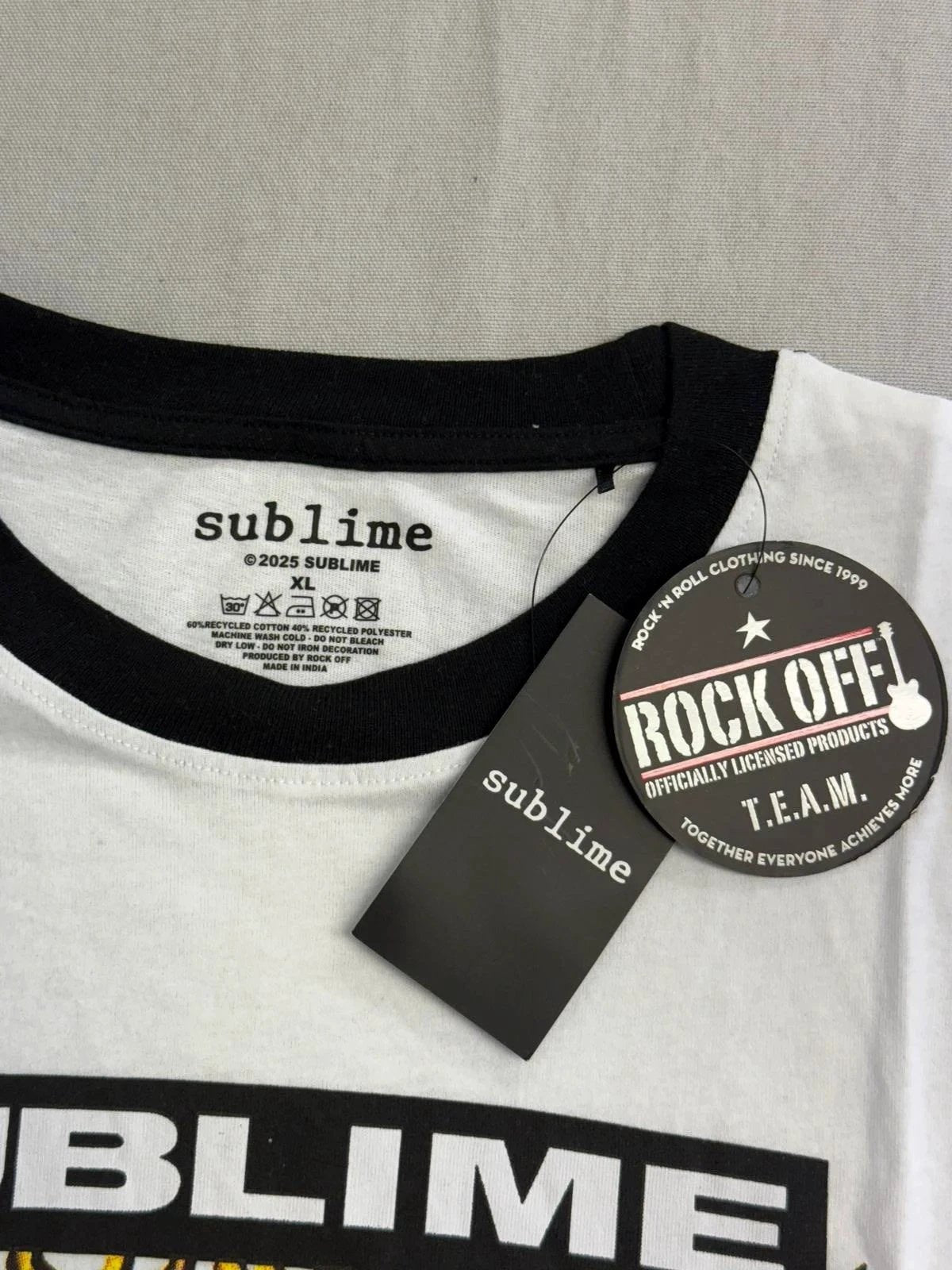 sublime official licensed band t shirt tag rock off merch ringer tee collar detail