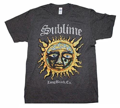 Sublime sun logo t shirt heather gray 40oz to freedom design reggae rock band merch