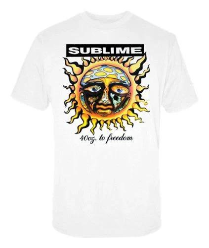 Sublime sun logo t shirt white 40oz to freedom album graphic ska punk reggae band tee