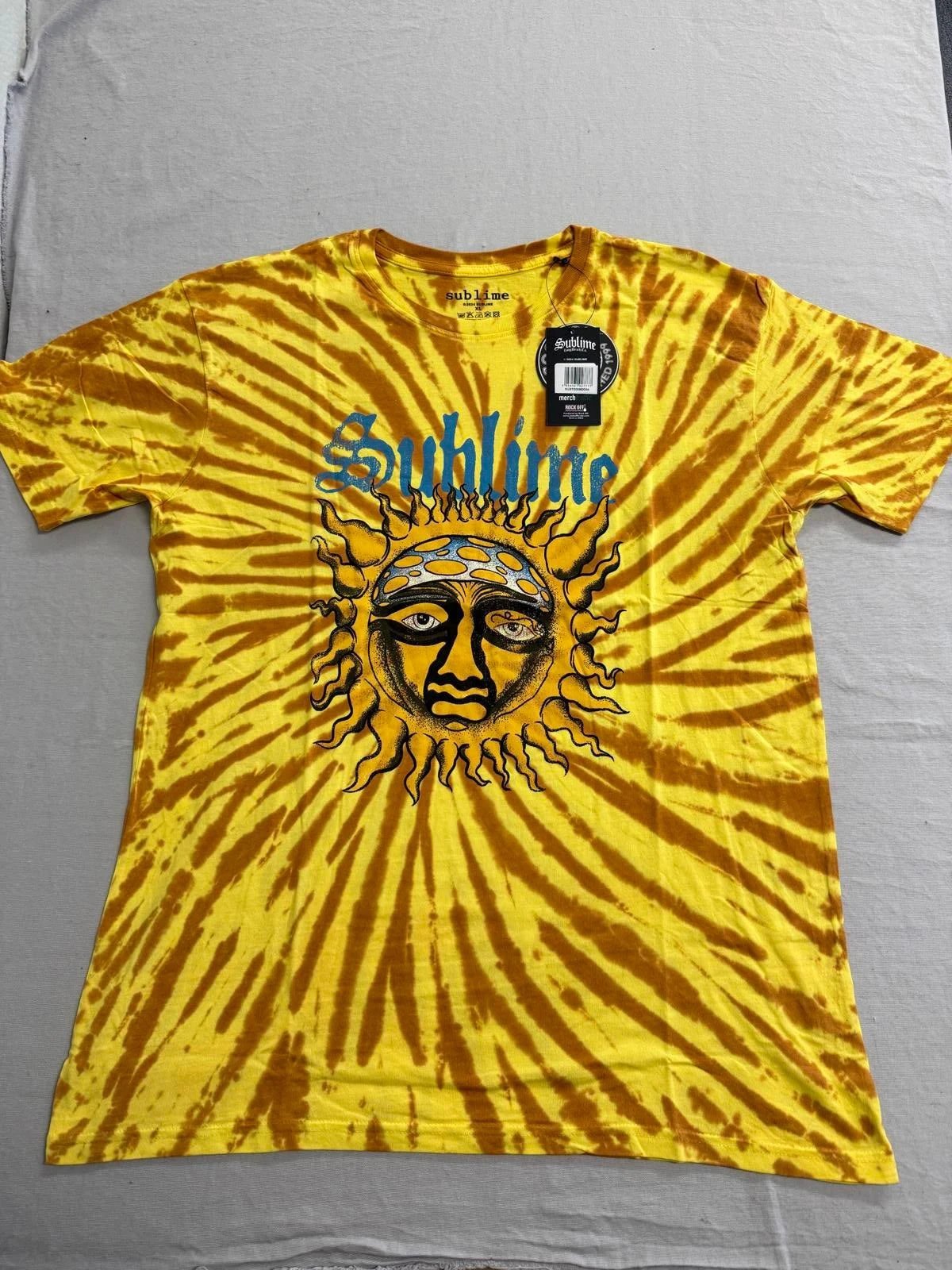 Sublime tie dye t-shirt full front 40oz to freedom sun logo band tee