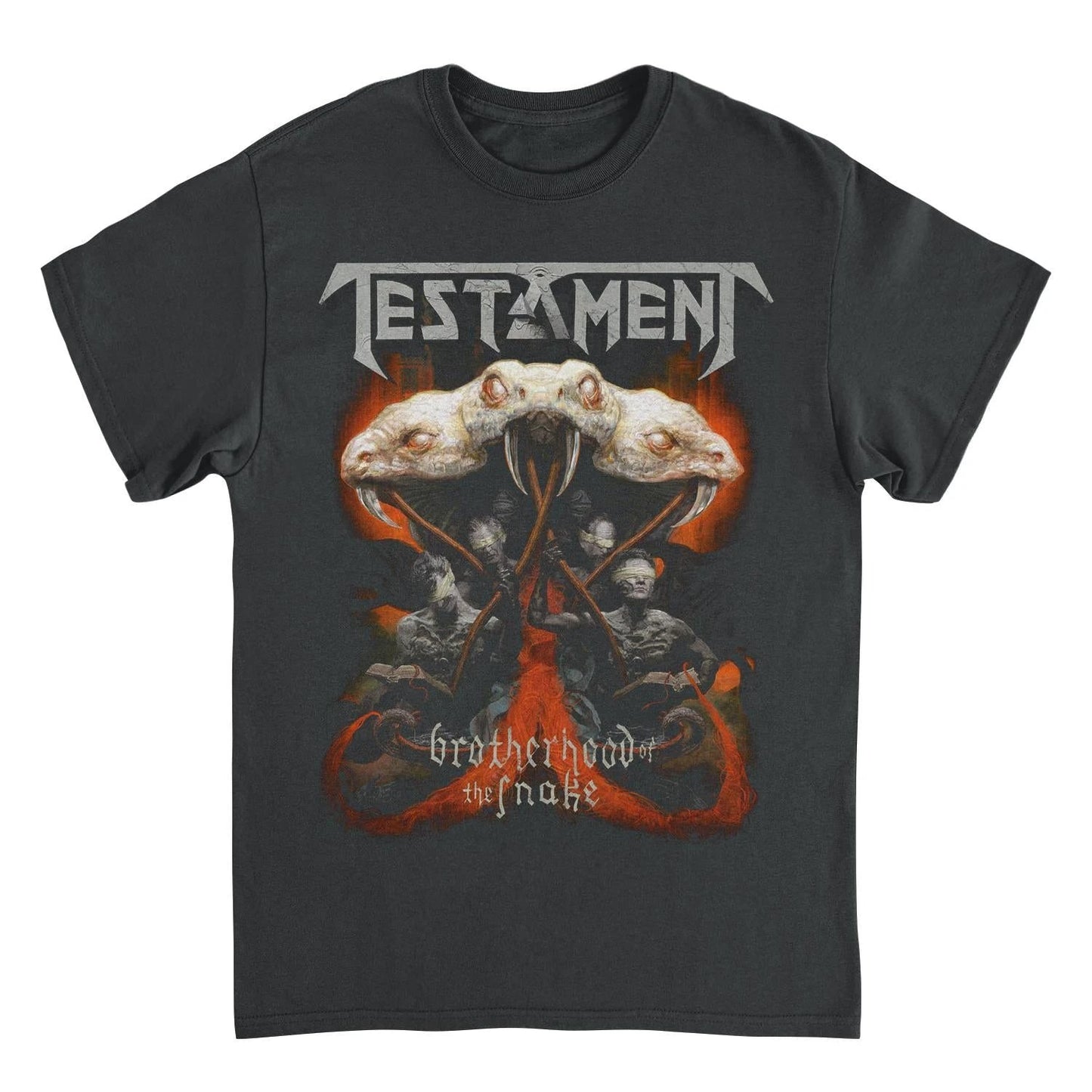 Testament Brotherhood of the Snake shirt with multi headed serpent thrash metal band tee