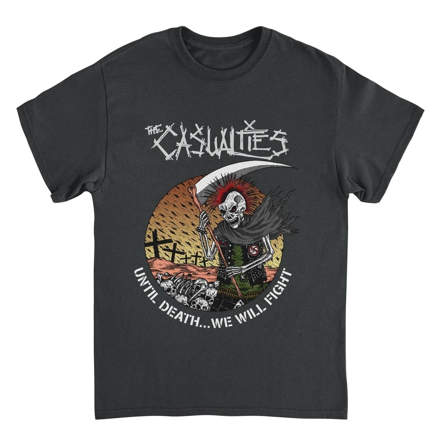 The Casualties Until Death t shirt black front artwork punk rock band merch
