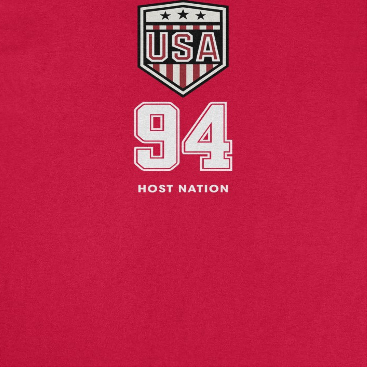 Close-up of the Toffs Retro Soccer USA 94 Host Nation graphic featuring the USA crest and 94 design inspired by vintage American soccer and classic football history.