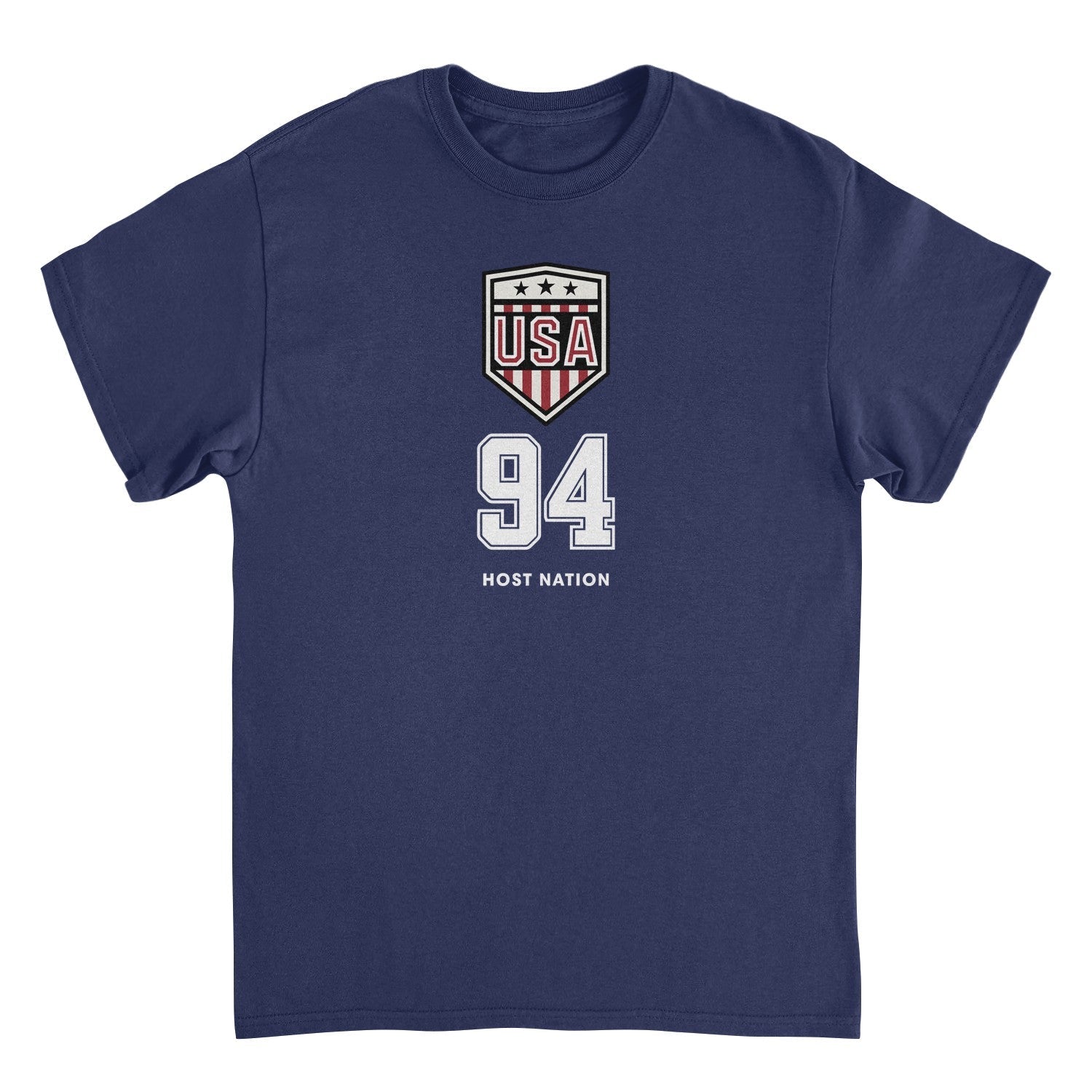 Toffs Retro Soccer USA 94 Host Nation navy t-shirt with vintage USA shield graphic