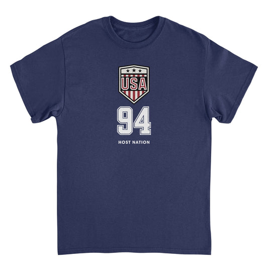 Toffs Retro Soccer USA 94 Host Nation navy t-shirt with vintage USA shield graphic