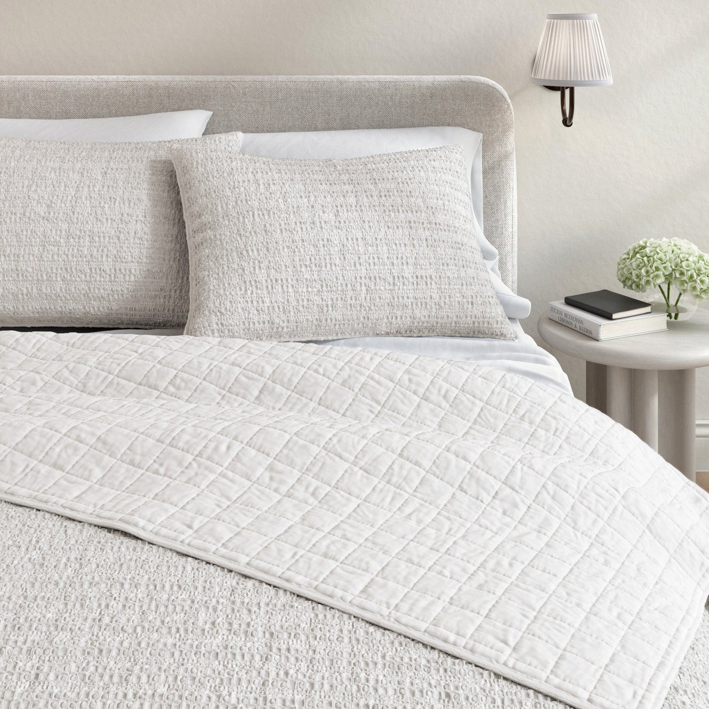 100% Cotton Honeycomb Waffle Garment Washed Quilt Set - Genevieve Collection
